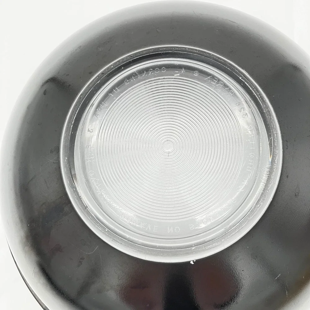 Pyrex Mixing Bowl 326 4L 4.2qt Jet Black Vintage 1980s Glass Large Serving Bowl